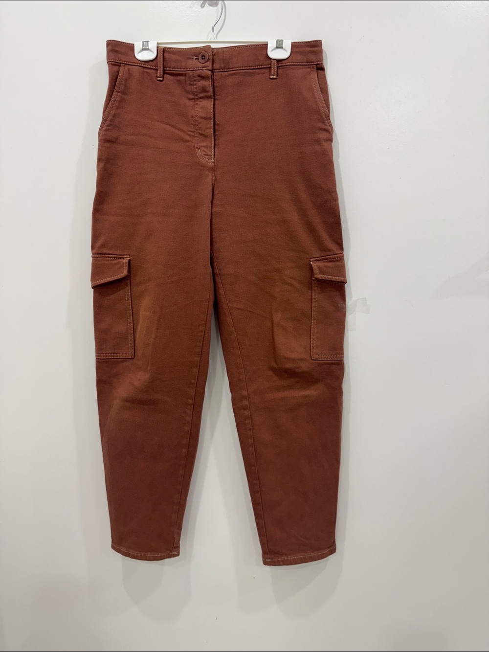 Wilfred Free Brown Cargo Pants Size 10 Cotton Utility Ankle Tapered